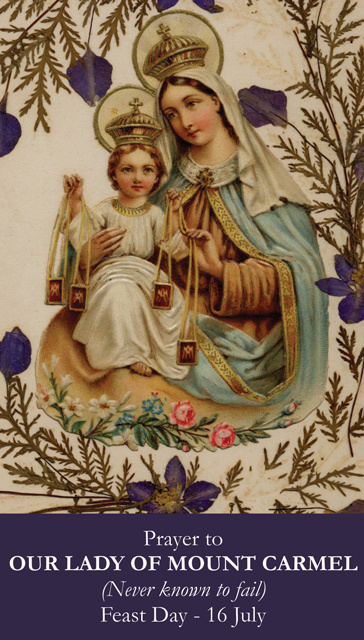 Our Lady of Mt. Carmel Prayer Card